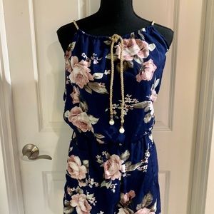 NWOT Blue Floral Romper
